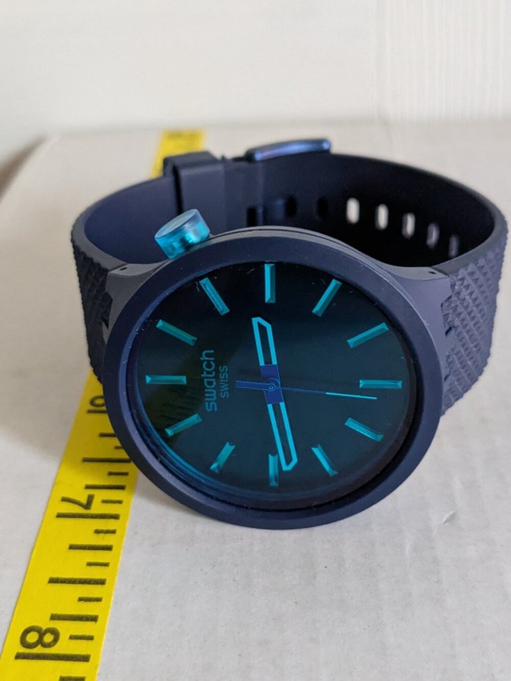 SWATCH Big Bold "Indiglo Glow" Blue Dial Men's Wristwatch